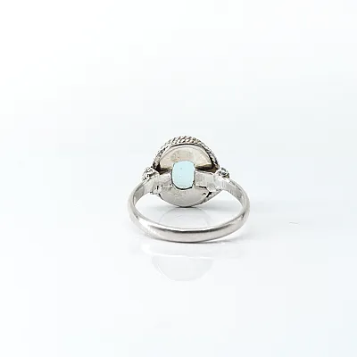 Inel oval sarma topaz albastru Argint - 4