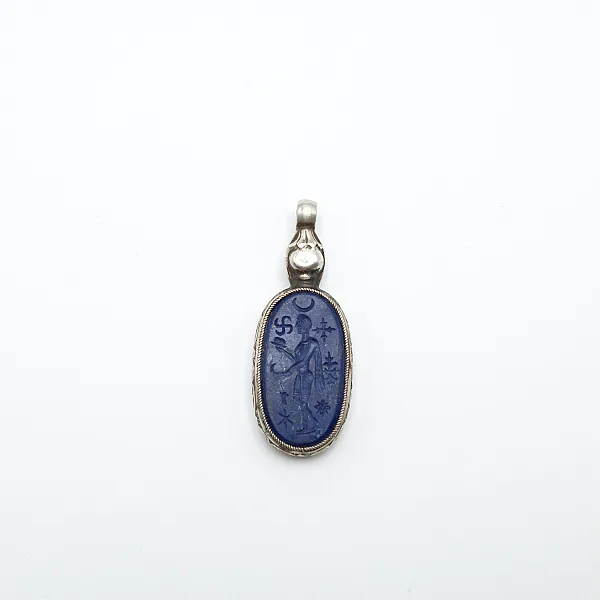 Pandantiv Afgan barbat lapis.lazuli Argint