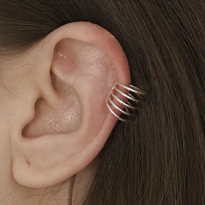 Cercei earcuff 5 linii 1.2cm Argint - 1