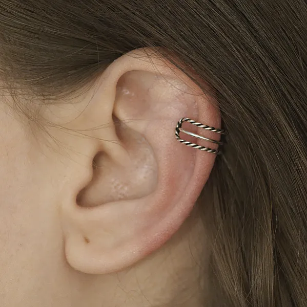 Cercei earcuff 3 sarme Argint