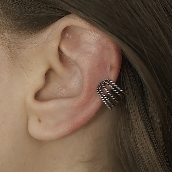 Cercei earcuff 5 sarme Argint