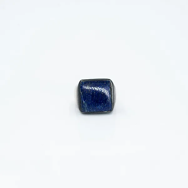 Inel psp patrat simplu lapis.lazuli Argint