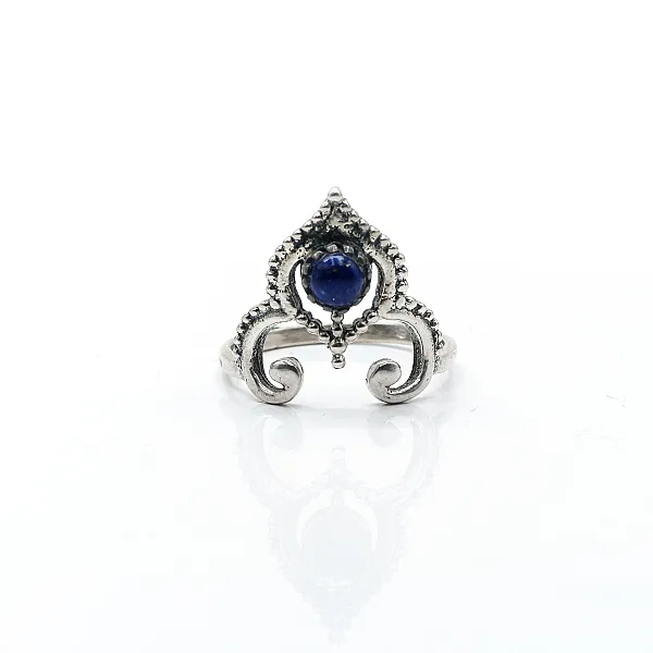 Inel tiara piatra naturala lapis lazuli Argint