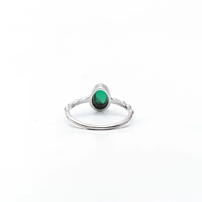 Inel puncte piatra naturala agat.verde Argint - 4