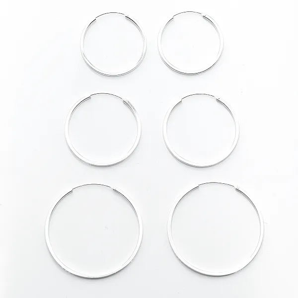 Cercei tip creola dreptunghiulara 2mm Argint