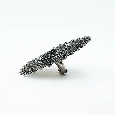 Inel disc solar India 7.5cm Argint - 3