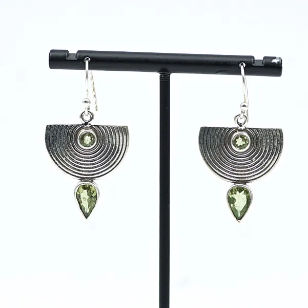 Cercei semicerc peridot Argint