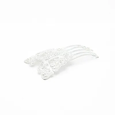 Pieptan model fluture filigranat alb Argint - 2