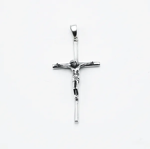 Pandantiv cruce simpla Isus 29*55mm Argint